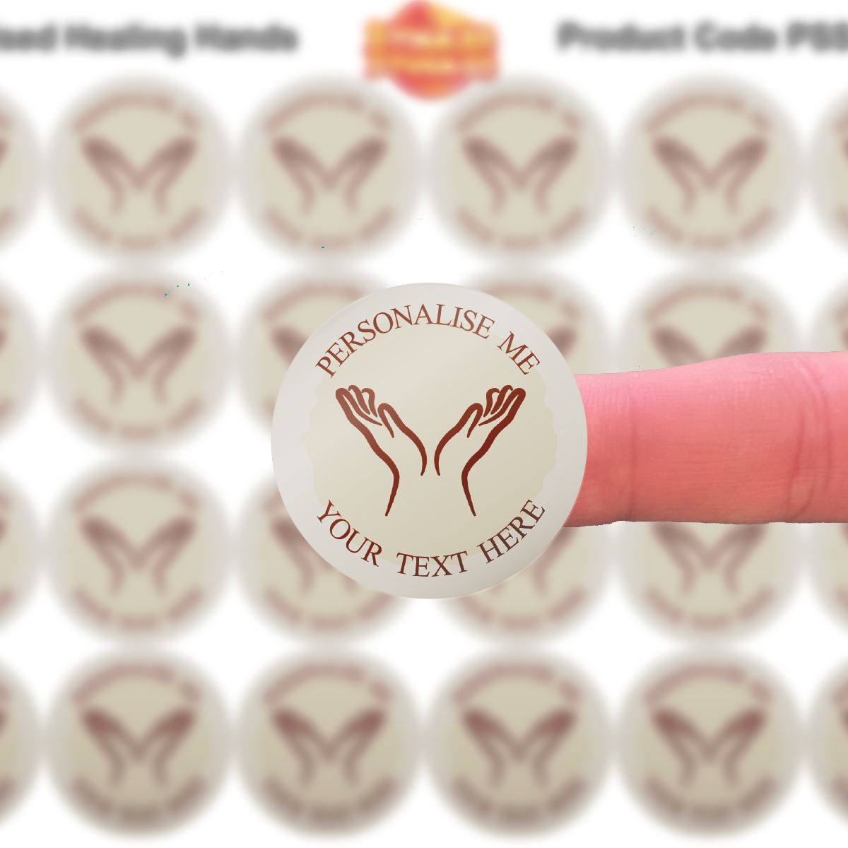 144 Hands Personalised 30mm Reward Stickers for School Teachers