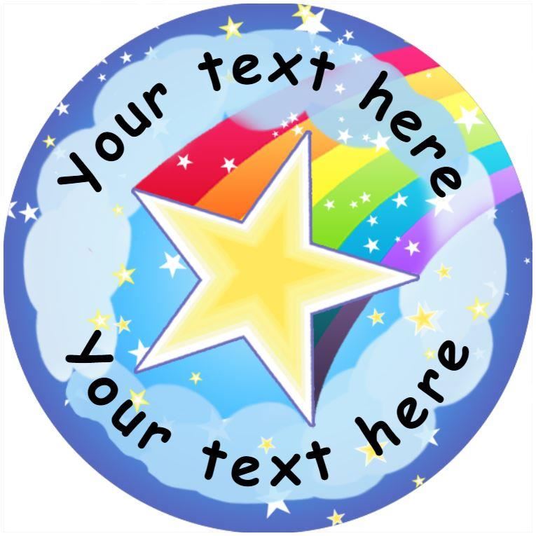144 Personalised Shooting Star 30mm Reward Stickers for School Teachers, Parents and Nursery