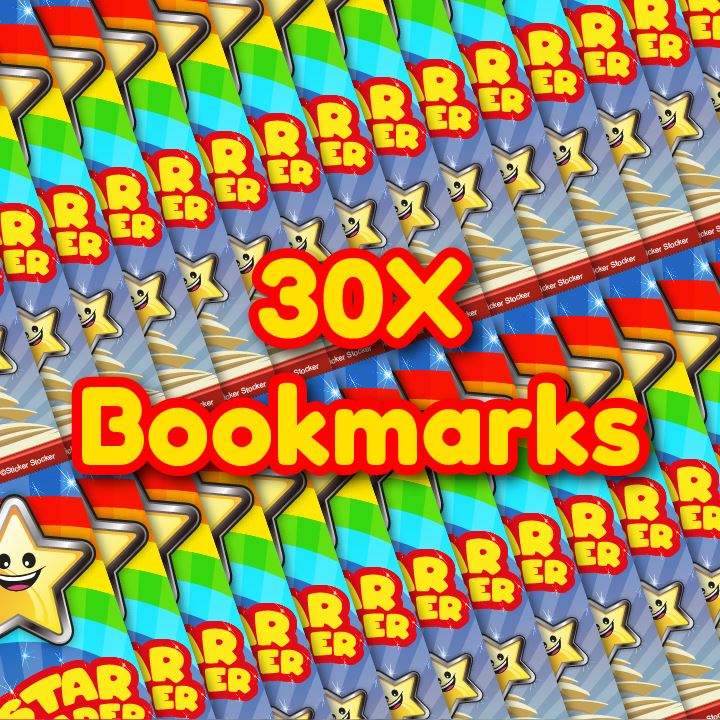 30 colorful star-themed bookmarks for students and teachers, classroom reward set