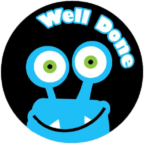 144 Monster Faces Praise Words 30mm Children's Reward Stickers for Teachers or Parents