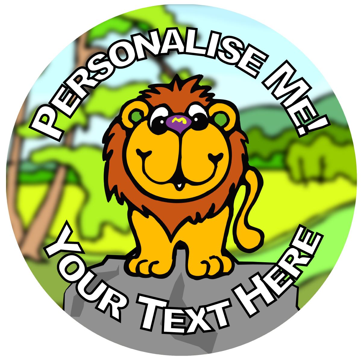 144 Personalised Lion Rock 30mm Reward Stickers for School Teachers, Parents and Nursery