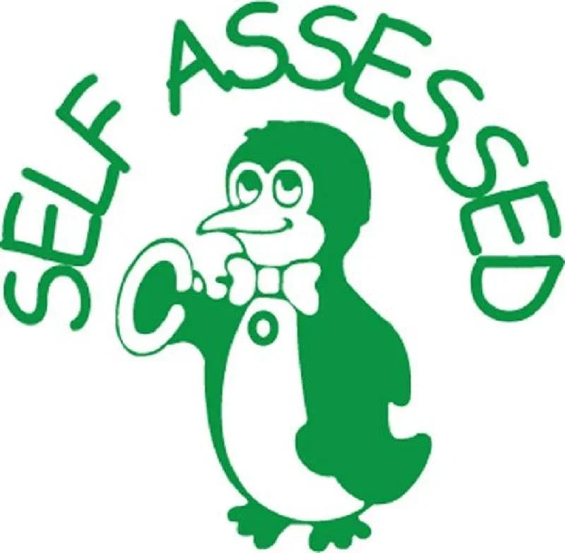 Green self assessed reward sticker with cartoon penguin for classroom motivation