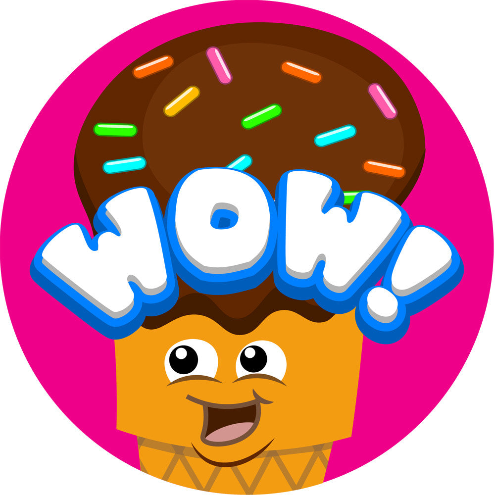 SNS01830 120 Cool Cones 30mm Chocolate Scented Reward Stickers for Teachers, Parents and Party Bags