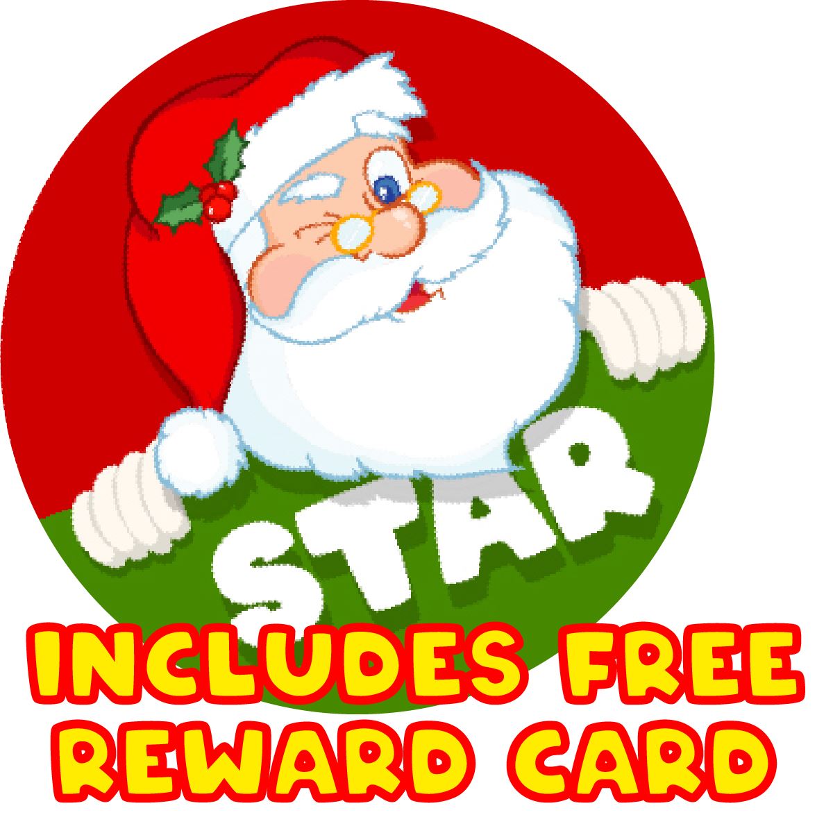 144 Santa Praise Words 30mm Glossy Christmas Reward Stickers