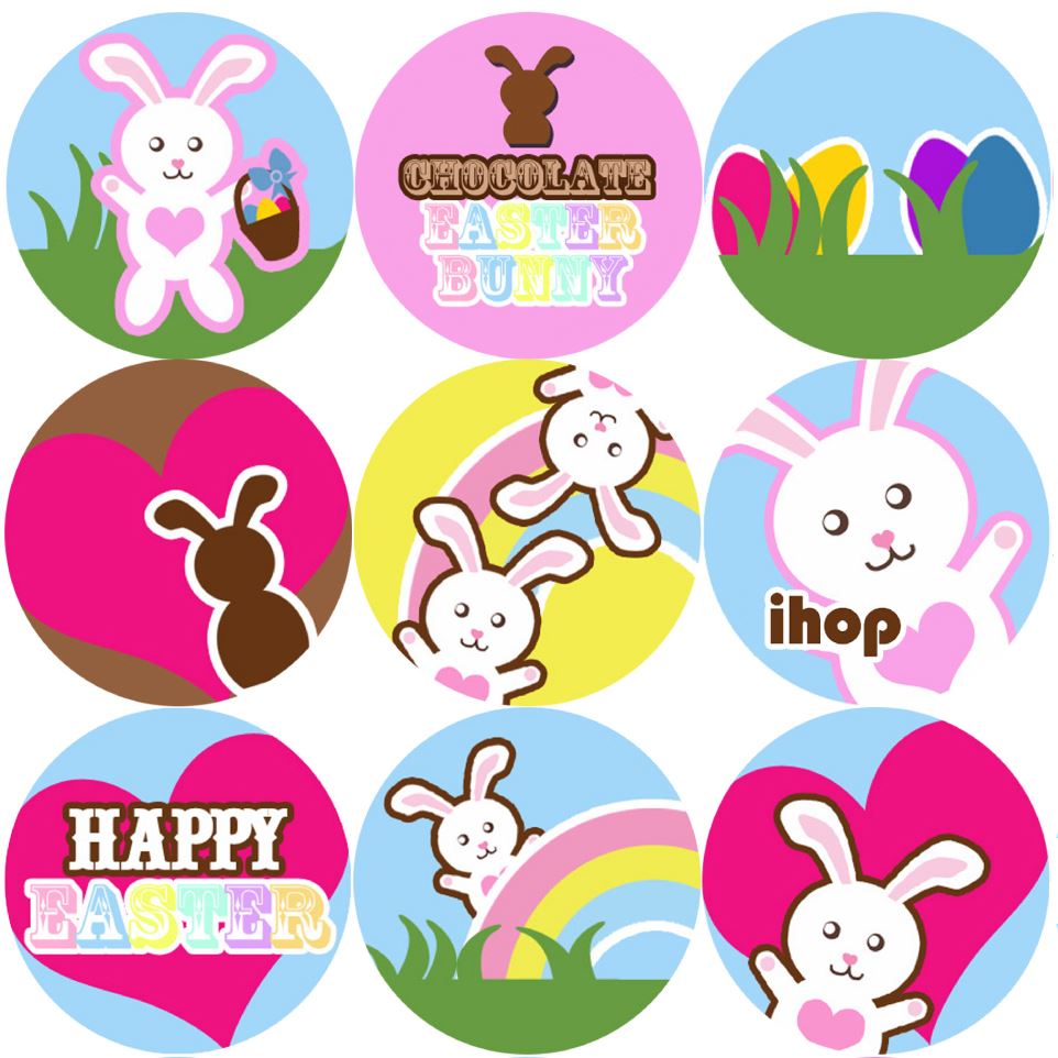144 Easter Bunnies 30mm Reward Stickers for Teachers, Parents and Spring Party Bags