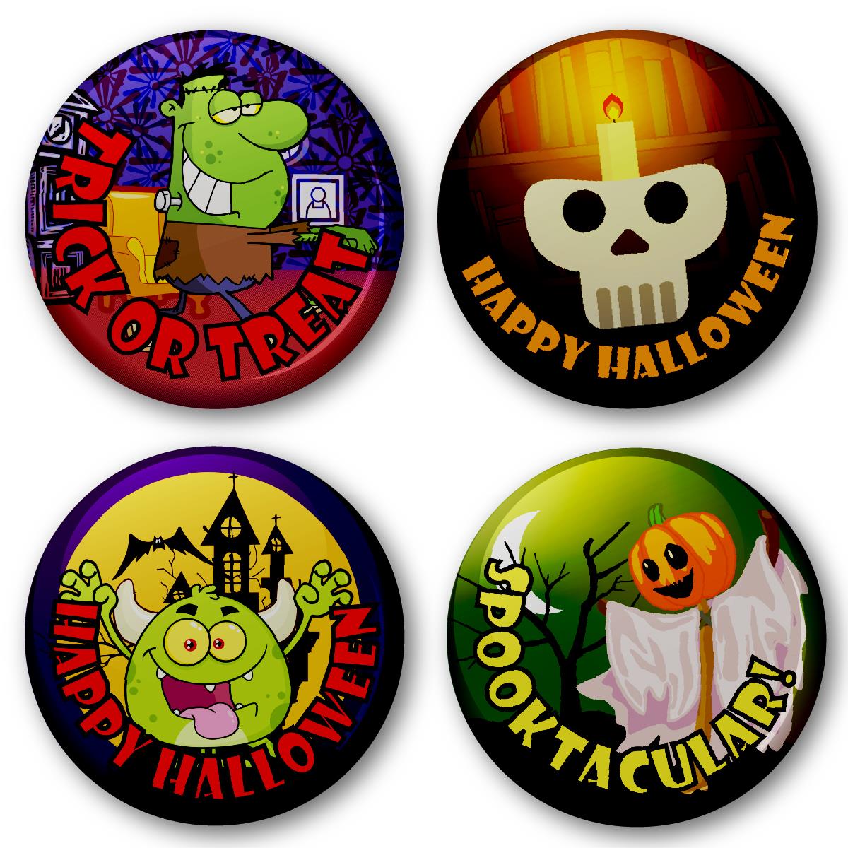 Halloween Trick or Treat Badge 38mm (Pack of 20 Pin Badges - 38mm)