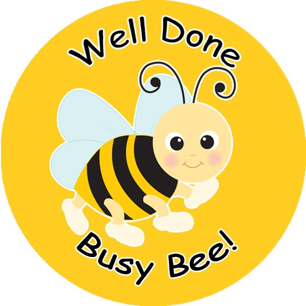 144 Well Done Busy Bee 30mm Reward Stickers for School Teachers, Parents and Nursery