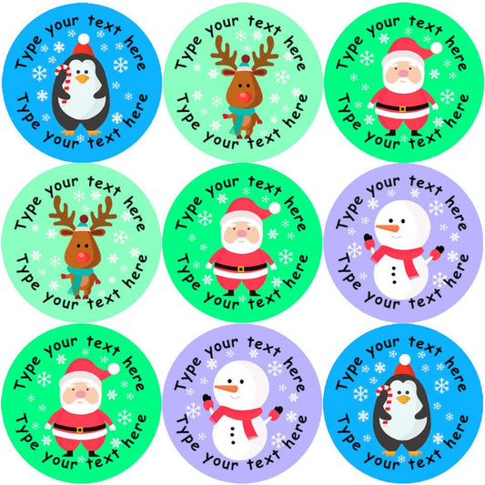 144 Personalised Christmas Friends 30mm Reward Stickers for School Teachers, Parents and Nursery