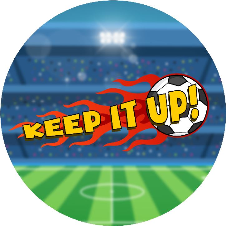144 Keep It Up Footballs 30mm Stickers Glossy Reward Stickers