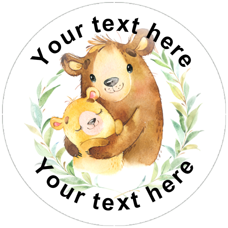 Sticker Stocker 144 Personalised Bear Hug 30mm Reward Stickers for Teachers, Party Bag, Parents