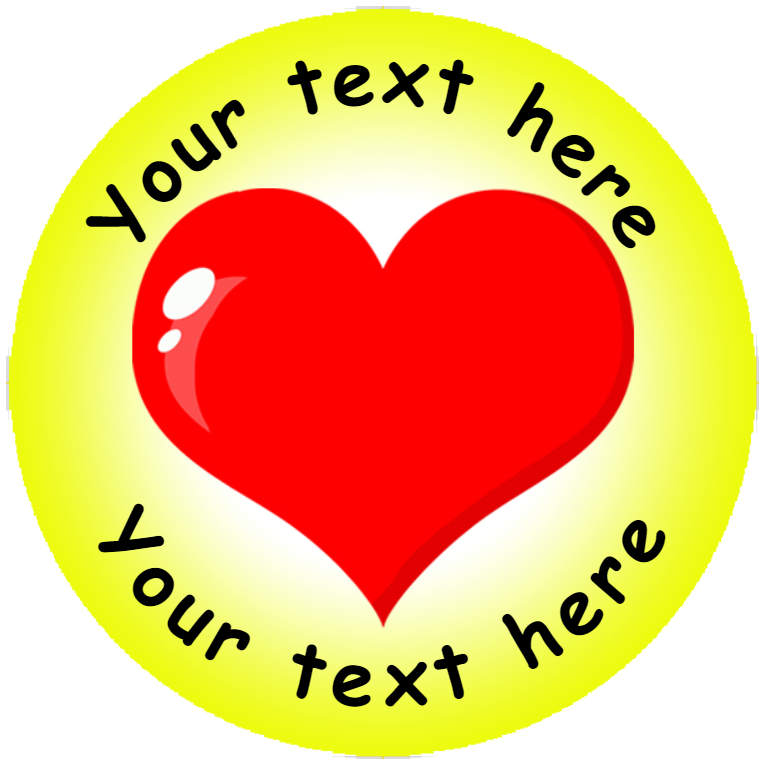 Sticker Stocker 144 Heart Personalised 30 mm Reward Stickers for School Teachers, Parents and Nursery