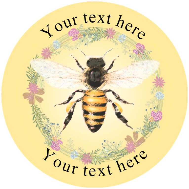 Sticker Stocker 144 Personalised Honey Bee 30mm Glossy Stickers Labels