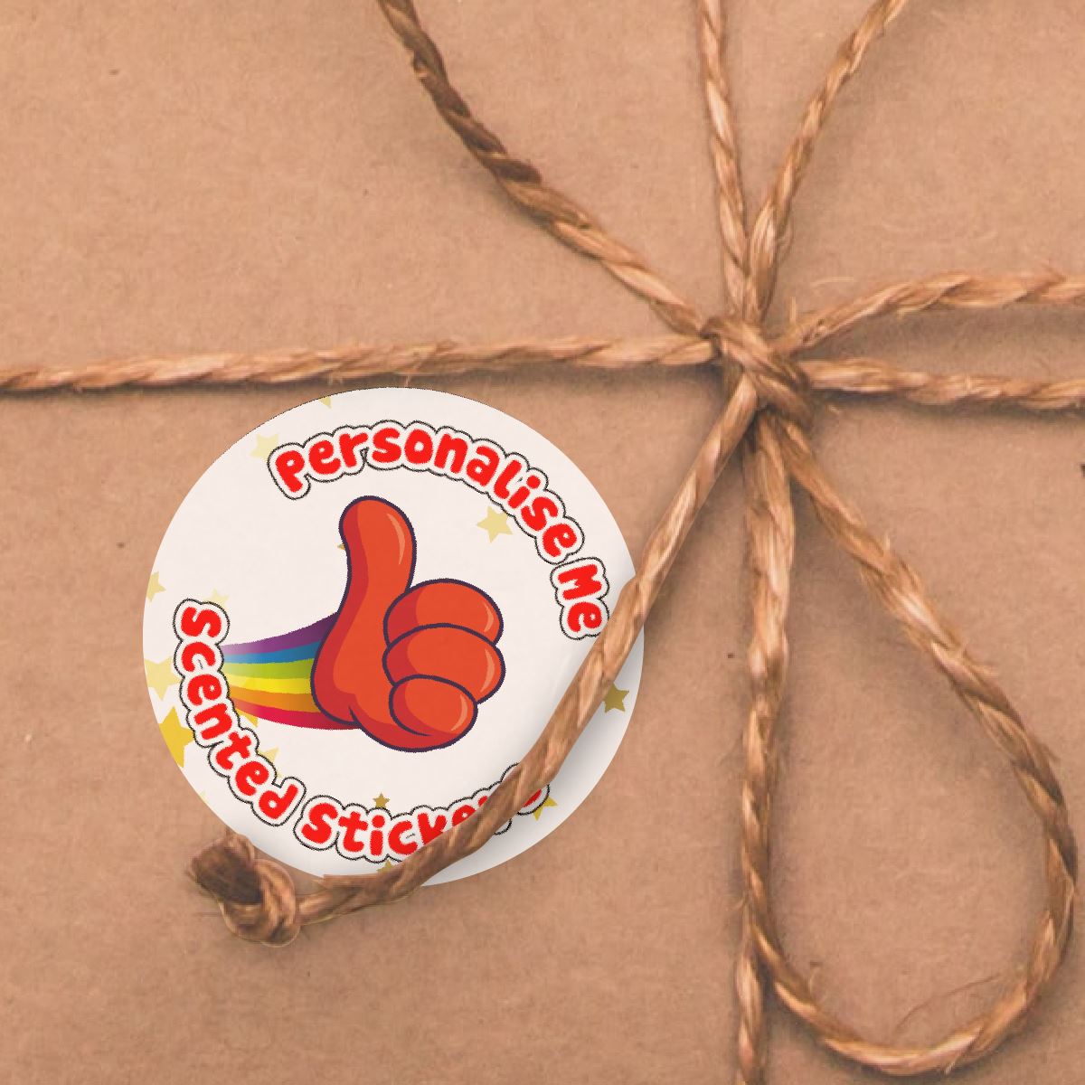 120 Mixed Berry Scented Personalised Stickers - Thumbs Up - Personalised 30mm Scented Stickers - For Teachers Nursery Parents