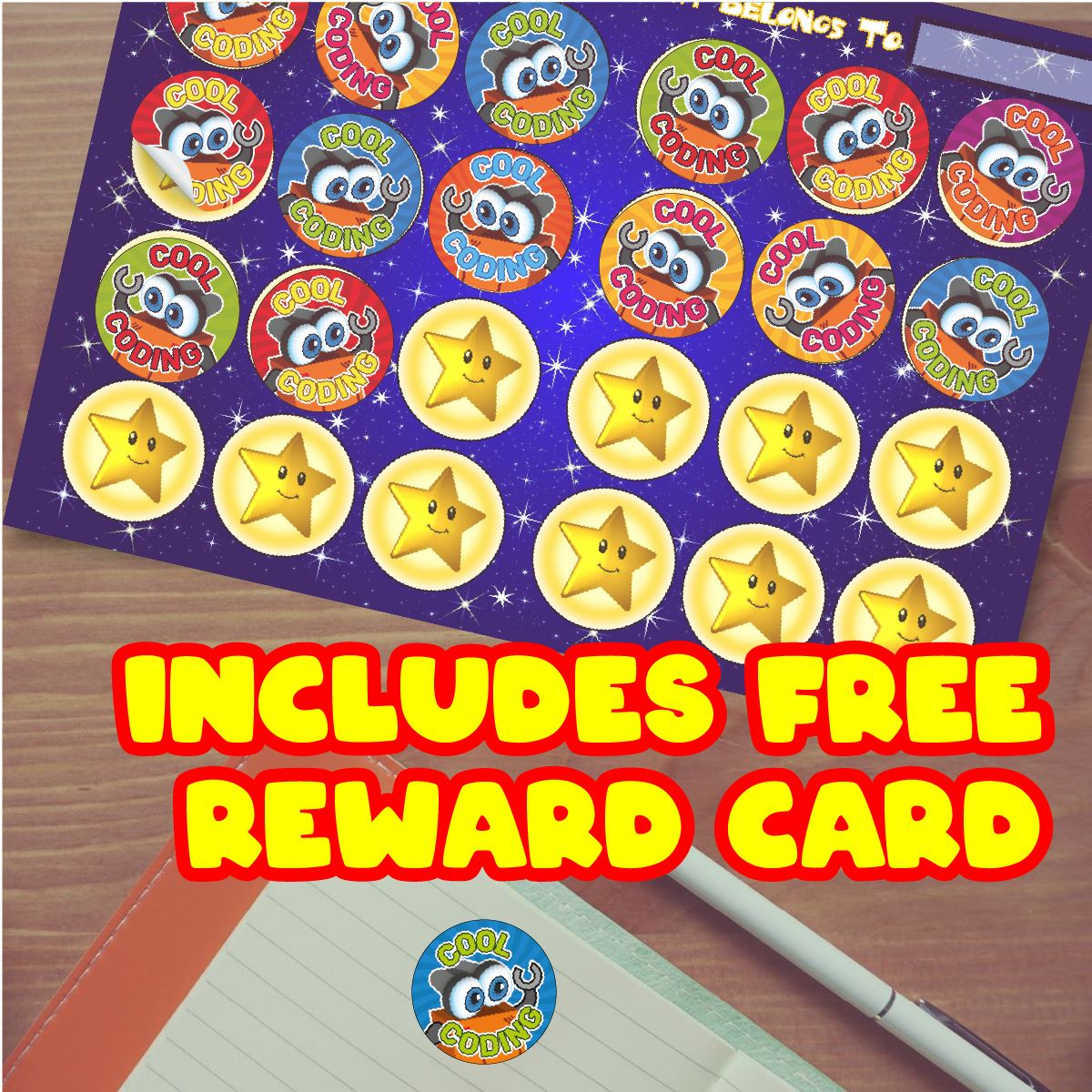 144 Cool Coding Robots - 30mm - Glossy Reward Stickers for Teachers & Parents