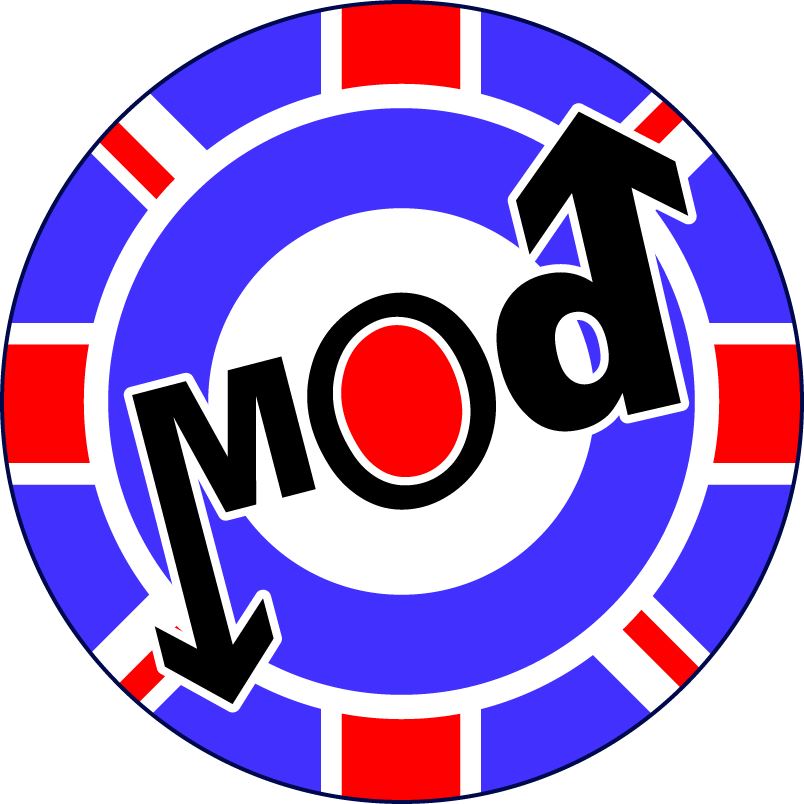 144 Mod Scooters Themed Stickers 30mm Glossy Labels