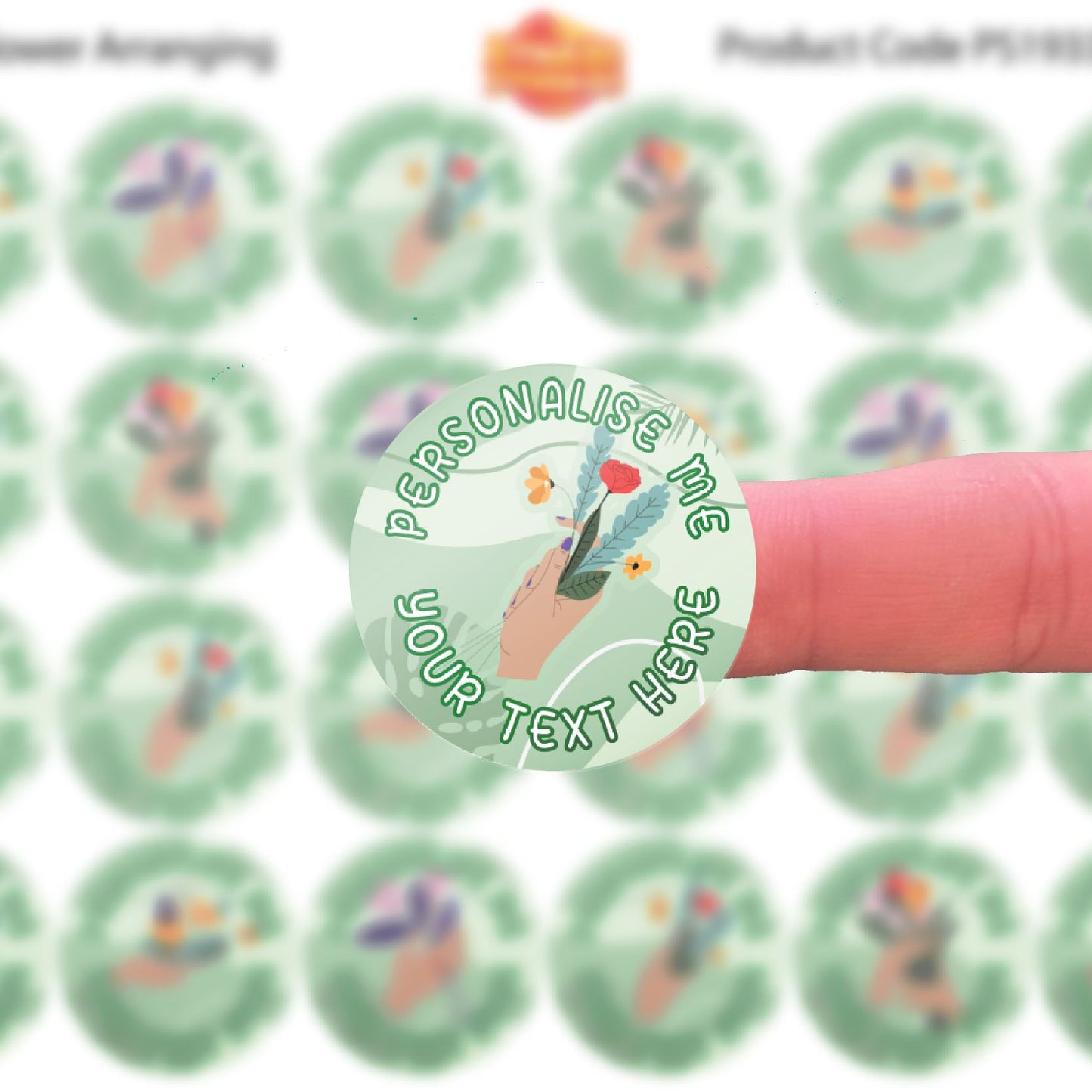 144 Flower Arranging Personalised 30mm Glossy Stickers Crafting Florist Gift Packaging Seal Labels