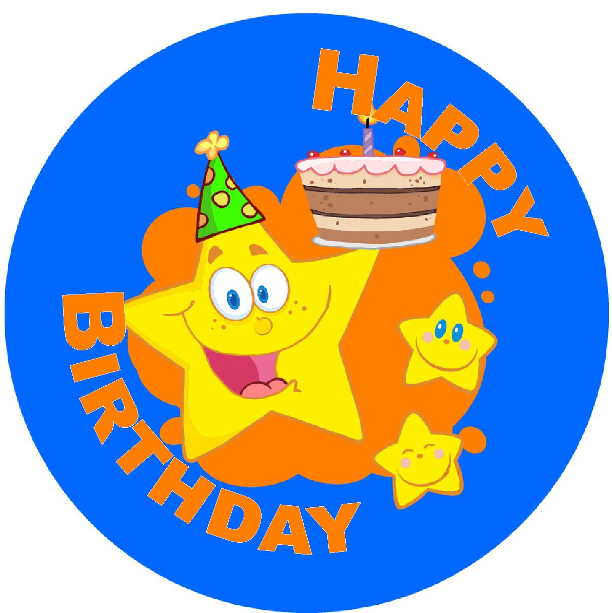 144 Birthday Star 30mm Children's Birthday Stickers for Teachers or Party Bags