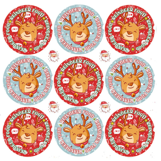 144 Reindeer Food 30mm Reward Stickers for School Teachers, Parents and Nursery + 90 Free 10mm Santa's