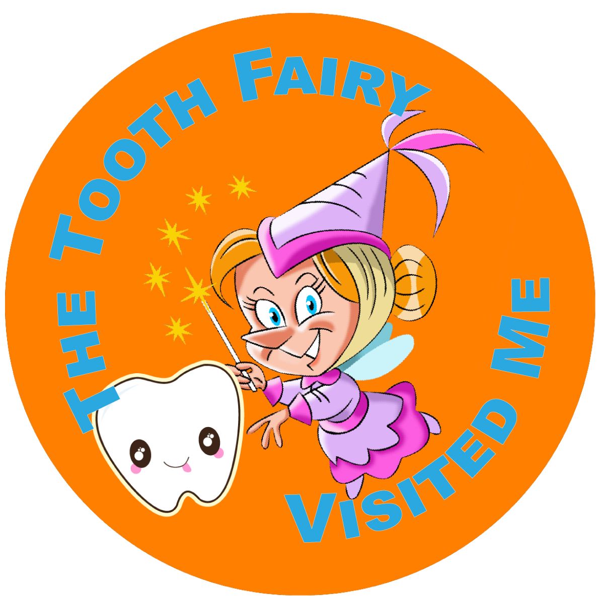 144 Tooth Fairy 30mm Reward Stickers for Teachers, Parents. Dentist and Party Bags