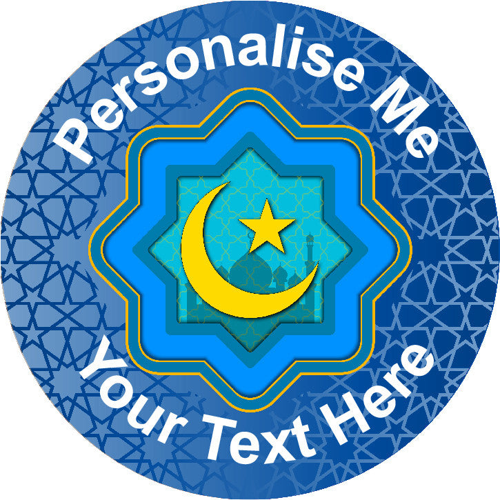 Sticker Stocker - 144 Personalised Islamic Crescent Stars 30mm Reward Stickers for School Teachers, Parents and Nursery
