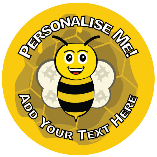 Sticker Stocker 144 Personalised Busy Bees 30mm Reward Stickers for School Teachers, Parents and Nursery