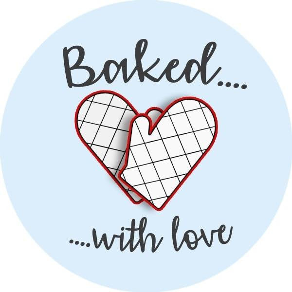 Sticker Stocker 144 Baked With Love Glossy Stickers Home Baking Gift Packaging Seal Labels