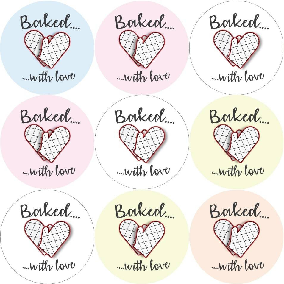 Sticker Stocker 144 Baked With Love Glossy Stickers Home Baking Gift Packaging Seal Labels