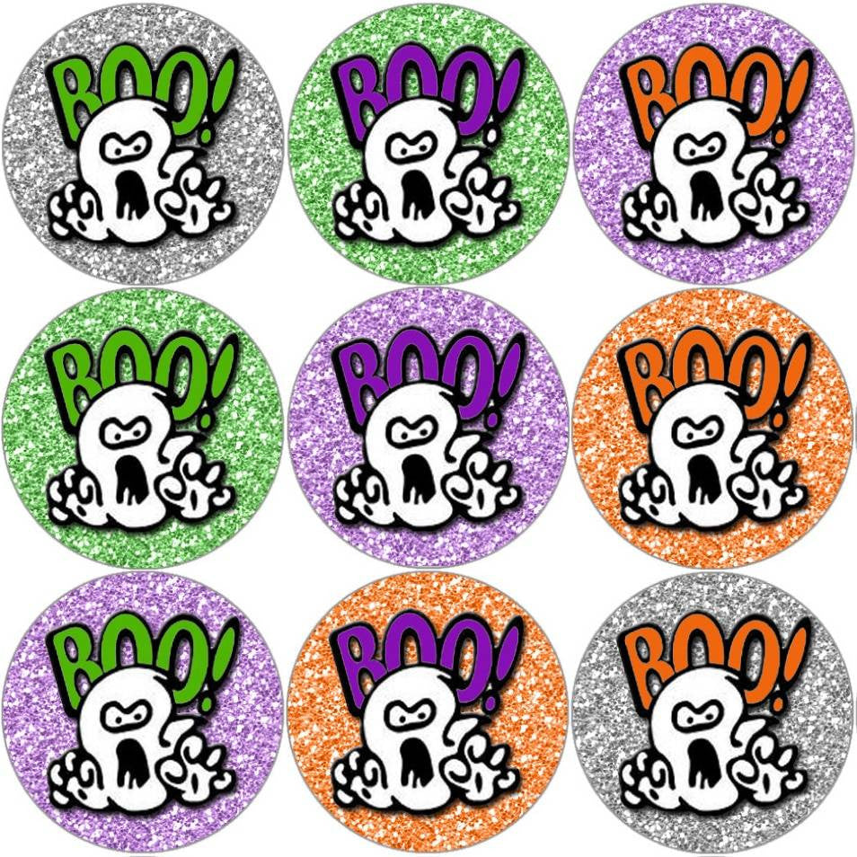 Sticker Stocker 144 Boo Halloween Ghost 30mm Round Childrens Reward Stickers - Teachers or Parents