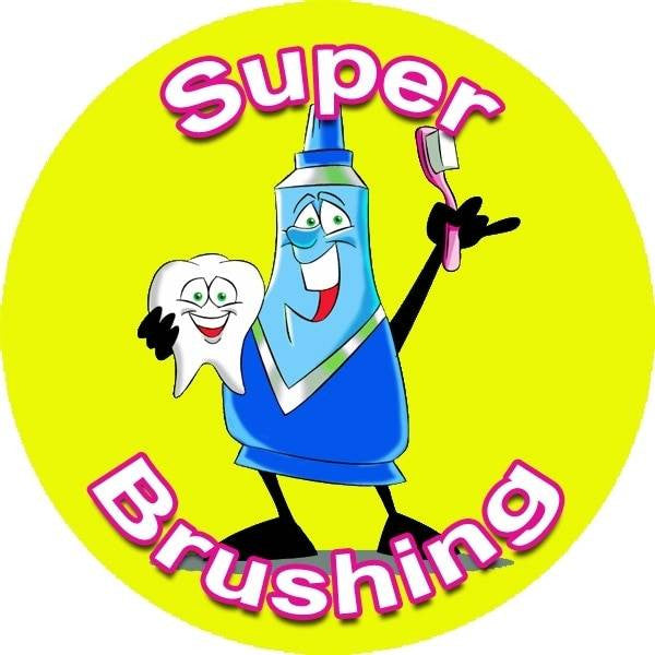 Sticker Stocker 144 Brilliant Brushing 30mm Reward Stickers for Teachers, Parents Dentist and Party Bags