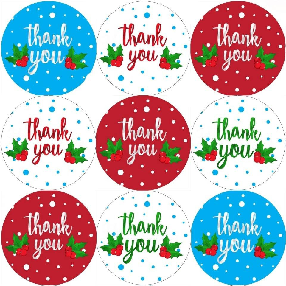 Sticker Stocker 144 Christmas Thank you 30mm Childrens Xmas Reward Stickers for Teachers or Parents