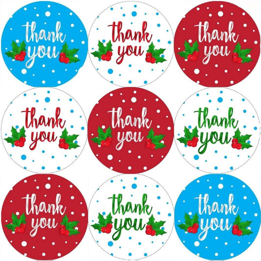 Sticker Stocker 144 Christmas Thank you 30mm Childrens Xmas Reward Stickers for Teachers or Parents