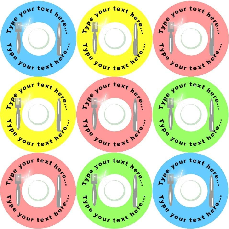 Sticker Stocker 144 Clean Plate Personalised 30 mm Reward Stickers for School Teachers, Parents and Nursery
