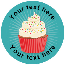 Sticker Stocker 144 Cupcakes Personalised 30 mm Reward Stickers for School Teachers, Parents and Nursery