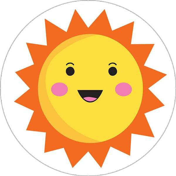 Sticker Stocker 144 Cute Weather 30 mm Reward Stickers for School Teachers, Parents and Nursery