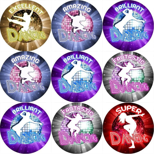 Sticker Stocker 144 Dance Rewards 30mm Reward Stickers for Teachers, Parents and Party Bags