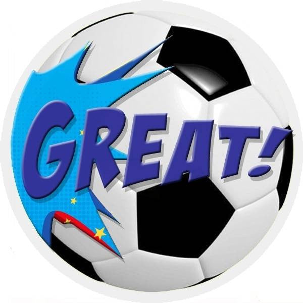 Sticker Stocker 144 Football Praise Words 30mm Reward Stickers for Teachers, Parents and Party Bags