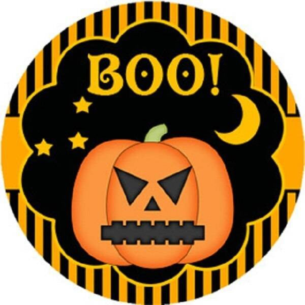 Sticker Stocker 144 Halloween Pumpkins 30mm Round Childrens Reward Stickers for Teachers or Parents