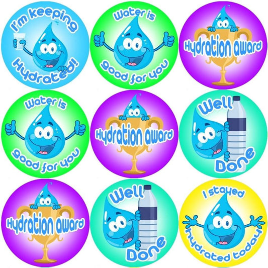 Sticker Stocker 144 Hydration Awards 30mm Drink Water Reward Stickers for School Teachers and Parents