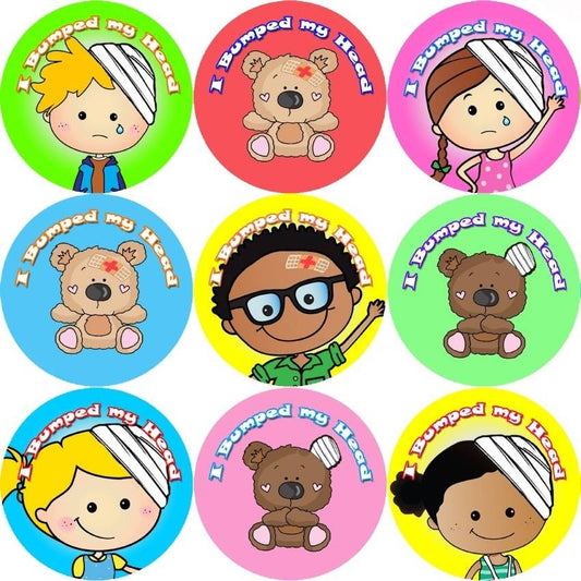 Sticker Stocker 144 I Bumped My Head 30mm Childrens Bravery Reward Stickers for Teachers or Nurses