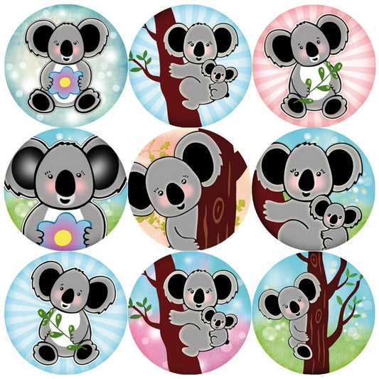 Sticker Stocker 144 Koala Bears 30mm Reward Stickers for Teachers, Parents and Party Bags