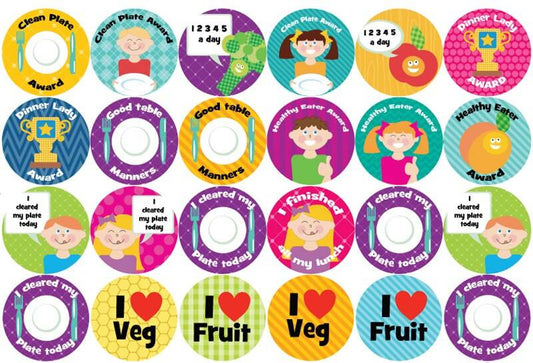 Sticker Stocker 144 Lunch Time Awards 30mm Childrens Reward Stickers for Teachers or Parents