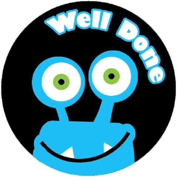 Sticker Stocker 144 Monster Faces Praise Words 30mm Childrens Reward Stickers for Teachers or Parents