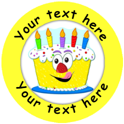 Sticker Stocker 144 Personalised Birthday Cake 30mm Reward Stickers for School Teachers, Parents and Nursery