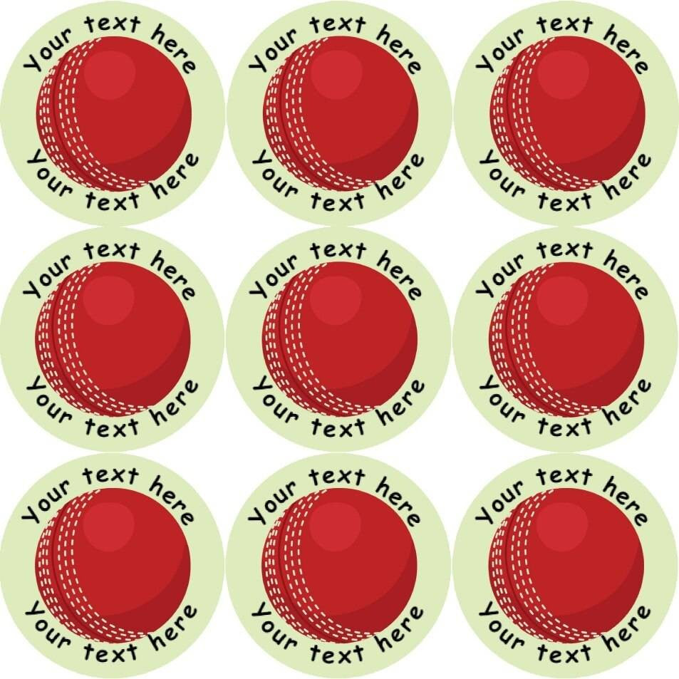 Sticker Stocker 144 Personalised Cricket 30mm Reward Stickers for School Teachers, Party Bag, Parents and Nursery