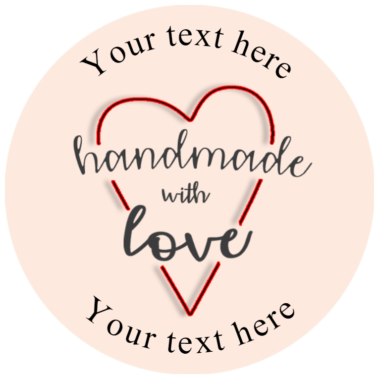 Sticker Stocker 144 Personalised Handmade with Love 30mm Glossy Stickers Labels