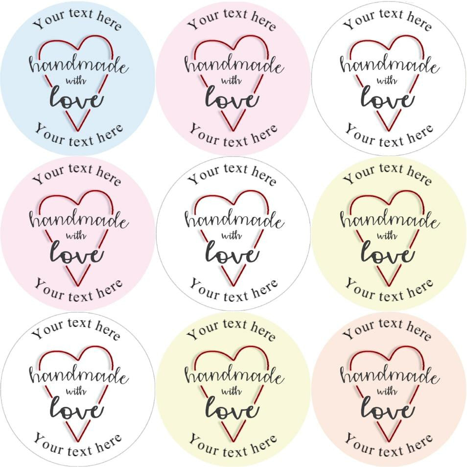 Sticker Stocker 144 Personalised Handmade with Love 30mm Glossy Stickers Labels
