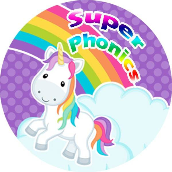 Sticker Stocker 144 Phonics Unicorns 30 mm Reward Stickers for School Teachers, Parents and Nursery