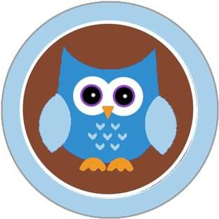 Sticker Stocker 144 Pink and Blue Owl 30mm Round Childrens Reward Stickers for Teachers, Parents and Party Bags