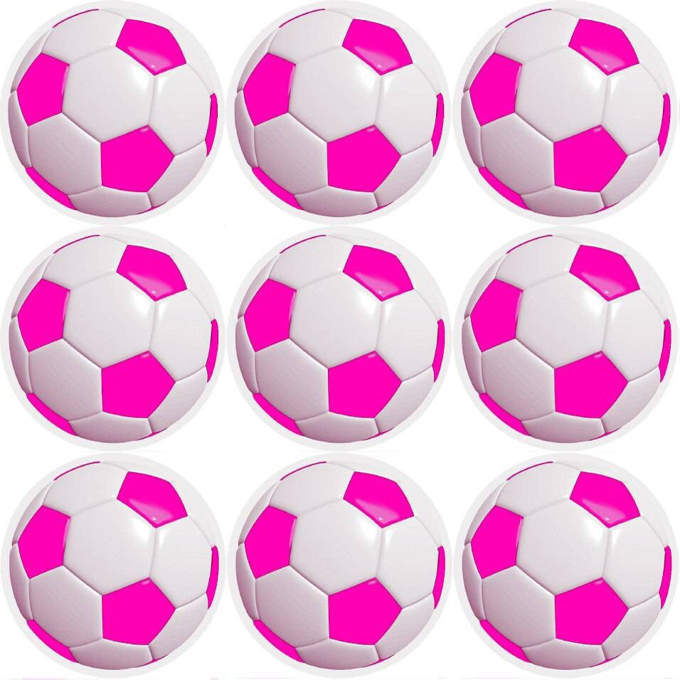 Sticker Stocker 144 Pink Football 30mm Childrens Reward Stickers for Teachers or Parents and Party Bags
