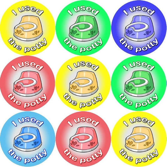 Sticker Stocker 144 Potty Rewards 30mm Toilet Training Reward Stickers for Teachers or Parents